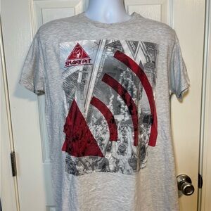 Hanes Snake Pit Graphic Tee in Gray and Red